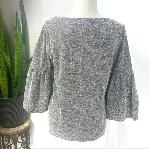 BANANA REPUBLIC Womens Medium Bell Sleeve Gray Top - Picture 10 of 11